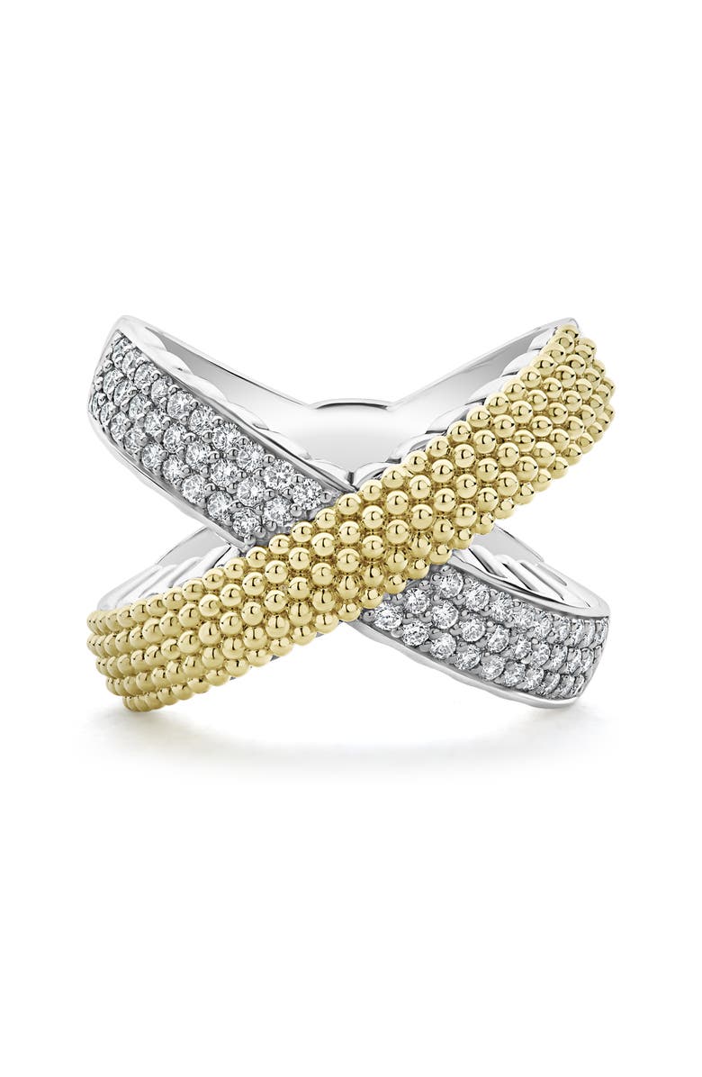 LAGOS Caviar Lux Diamond Ring, Alternate, color, Silver