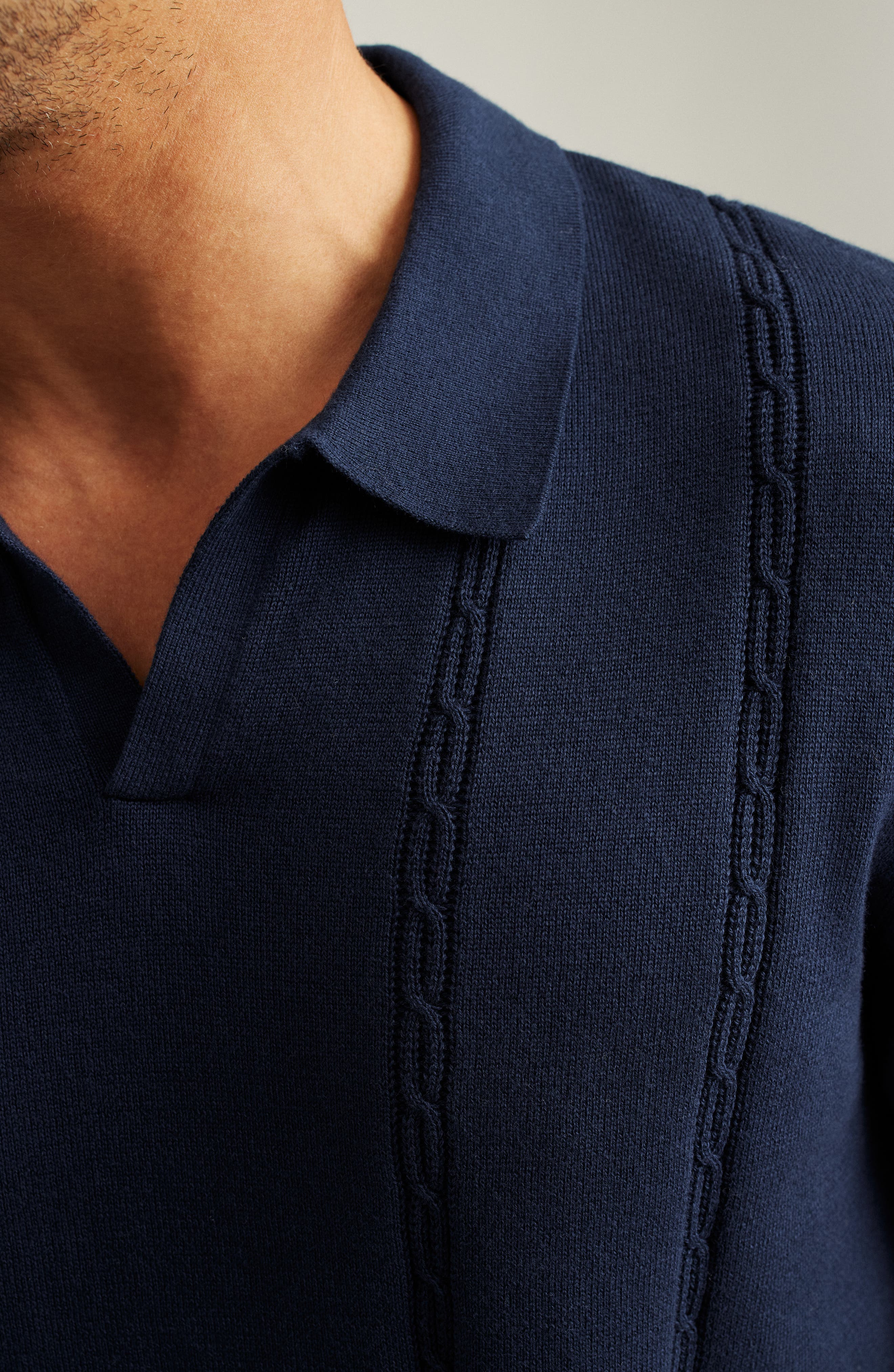 Placed Cable Johnny Collar Polo - image 2