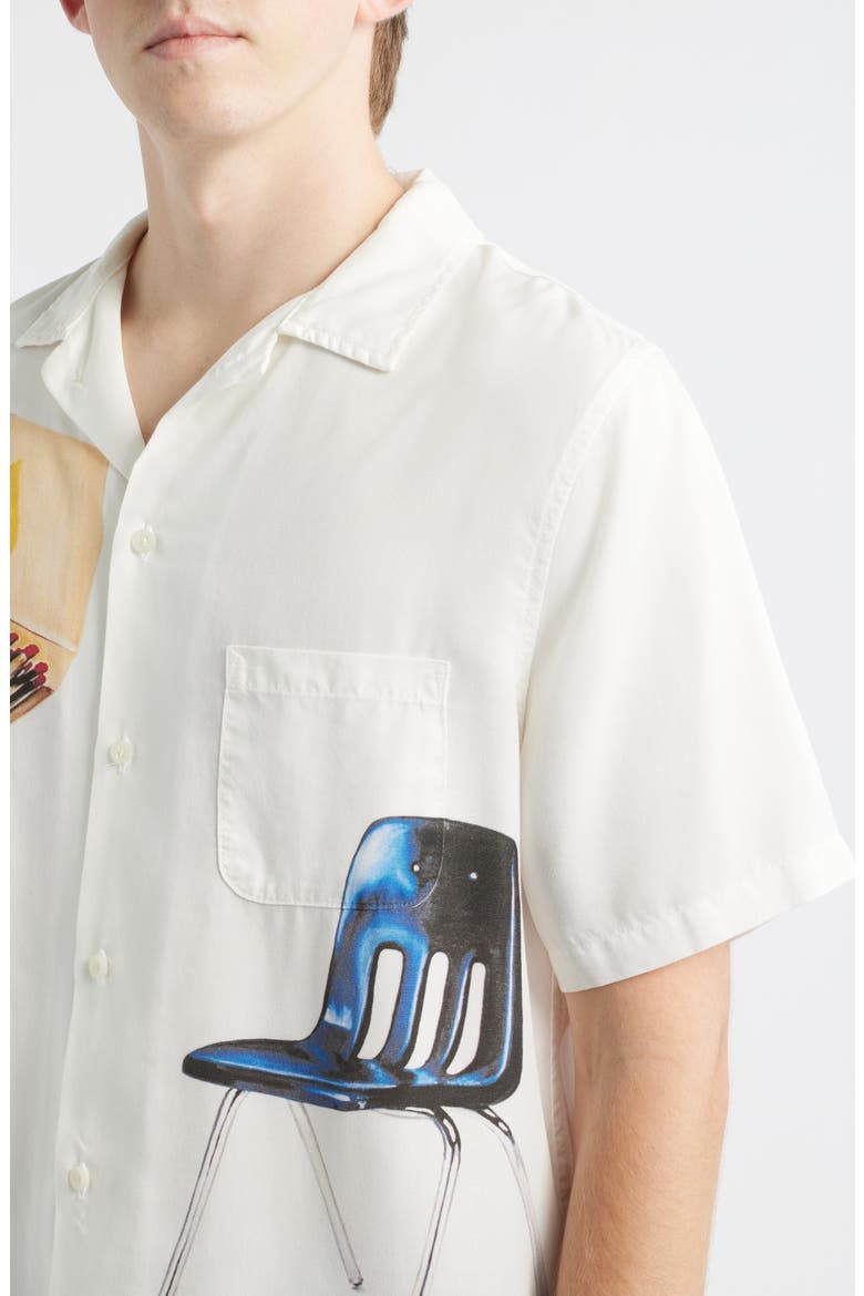 I Never Believed in Much but I Believe in You Short Sleeve Button-Up Shirt, Alternate, color, IVORY