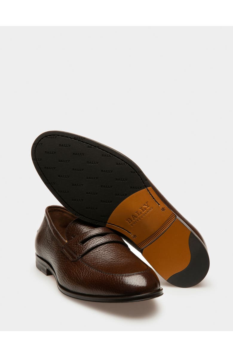 Bally Webb Leather Loafers In Deer Leather, Alternate, color, Brown