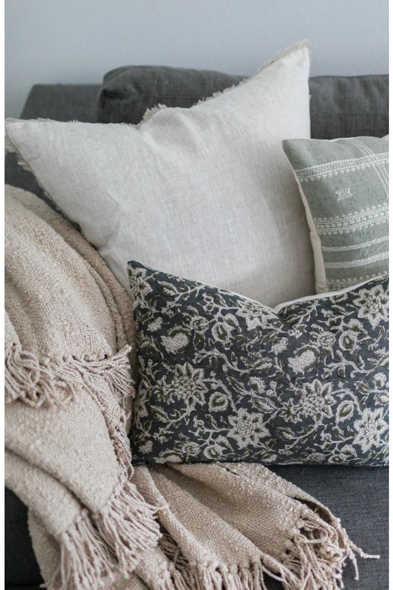 Nora Natural Linen Fringe Pillow Cover, Alternate, color, Natural