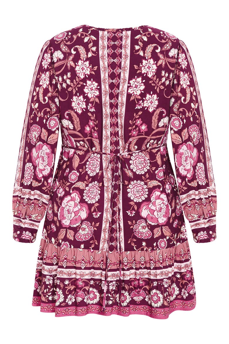 Fiona Long Sleeve Minidress, Alternate, color, PURPLE PRINT