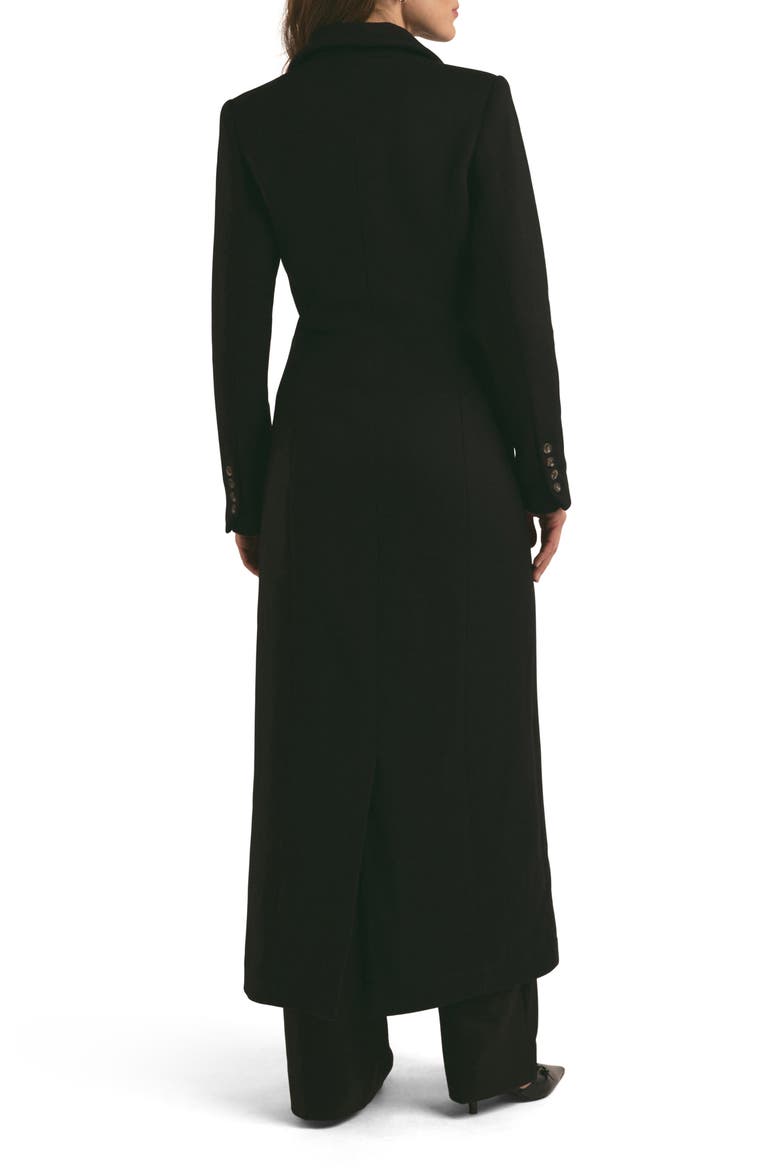 The Simon Double Breasted Longline Coat, Alternate, color, BLACK