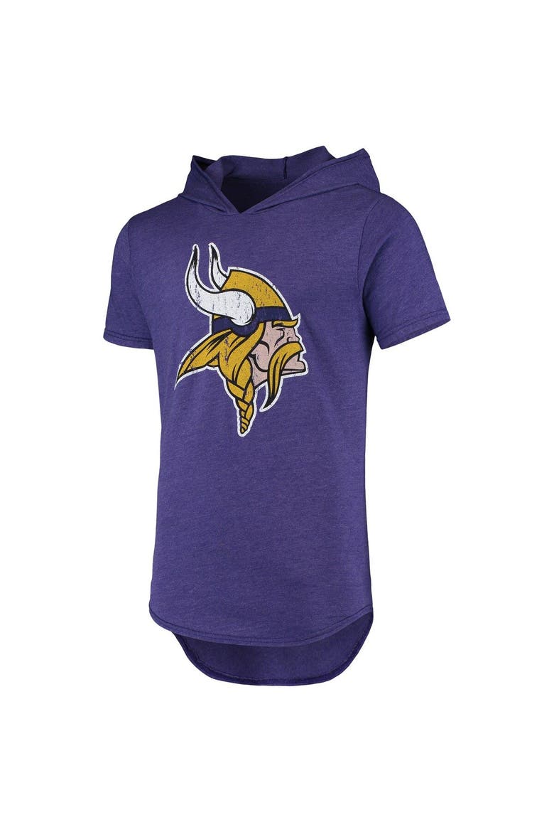 Men's Majestic Threads Purple Minnesota Vikings Primary Logo Tri-Blend Hoodie T-Shirt, Alternate, color, Purple