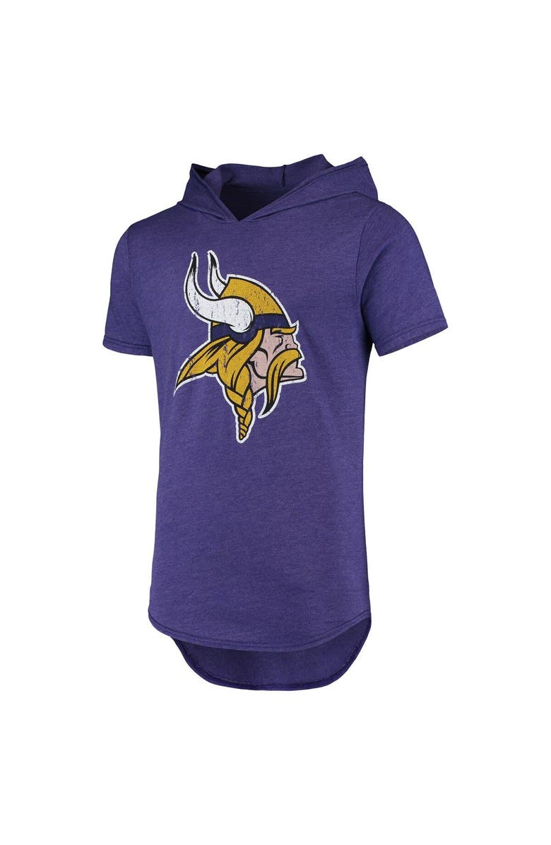Majestic Threads Men's Majestic Threads Purple Minnesota Vikings Primary Logo Tri-Blend Hoodie T-Shirt, Alternate, color, 