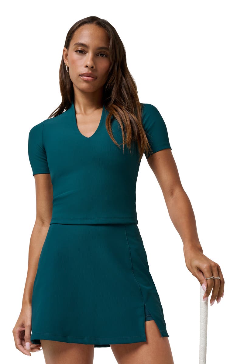 TravisMathew Move Knit Rib Miniskort, Alternate, color, Dark Sea