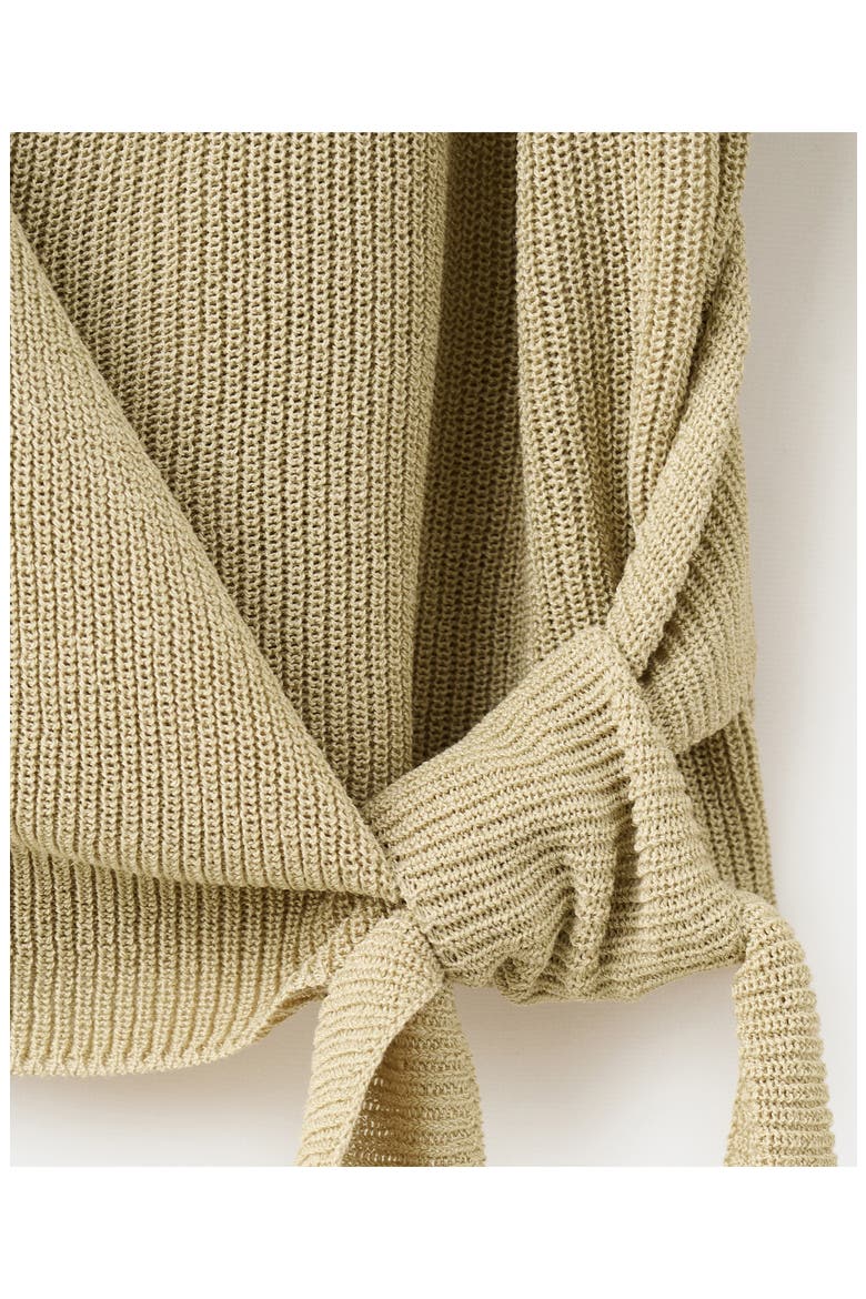 Side Tie Wrap Cardigan, Alternate, color, AQUA GREEN
