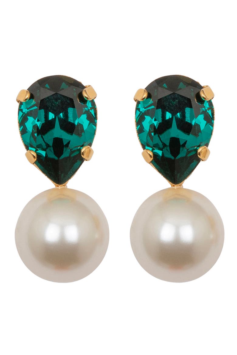 Cimone Drop Earrings, Main, color, EMERALD