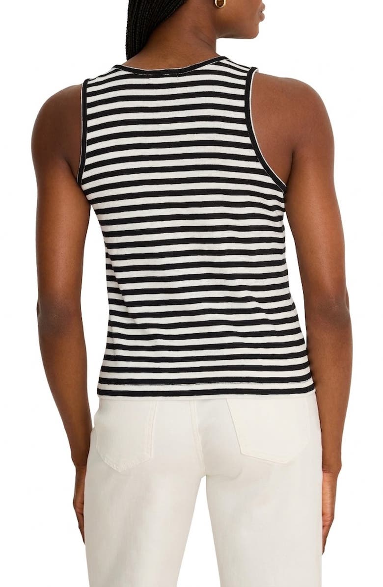 NZT by NIC+ZOE Stripe Cape Rib Tank, Alternate, color, Black Multi