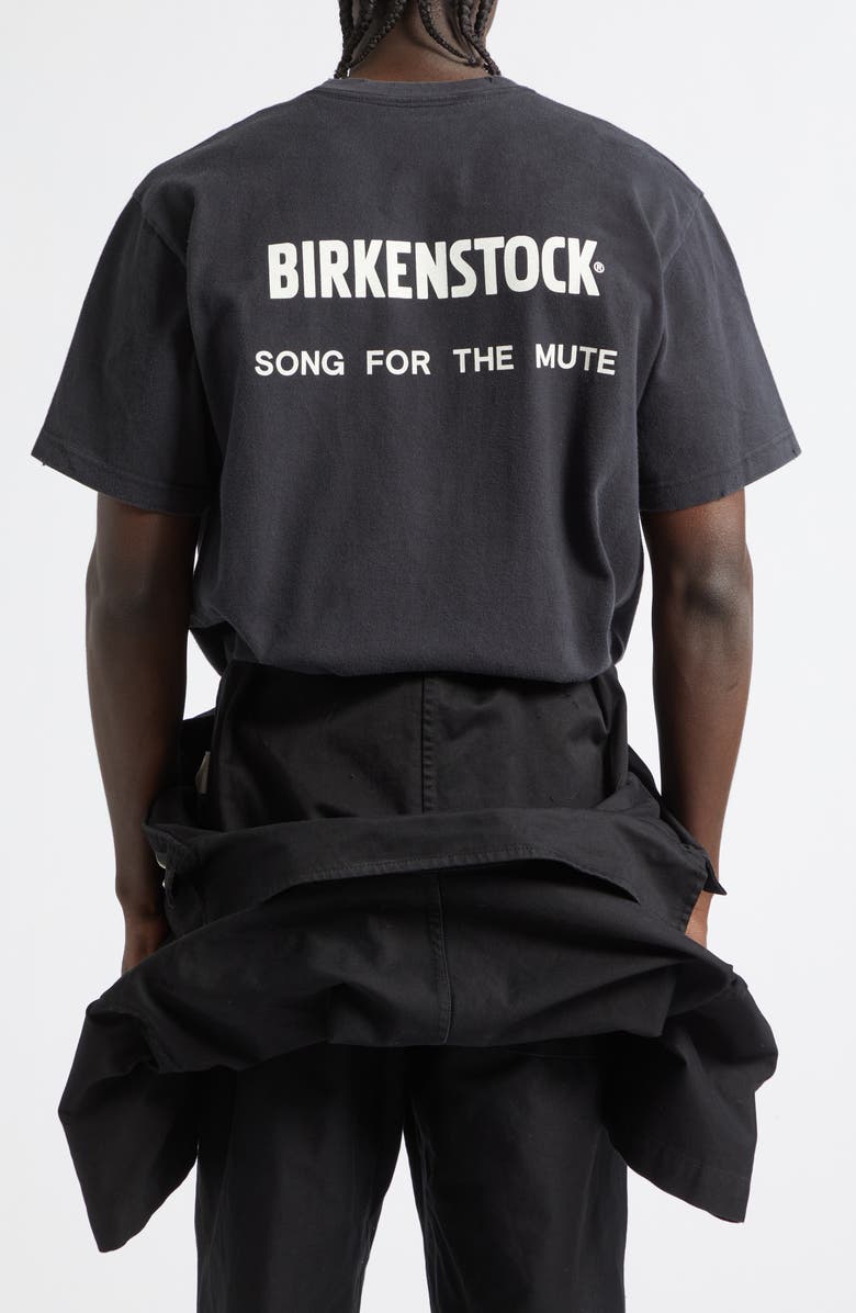 SONG FOR THE MUTE x Birkenstock The Rebel Distressed Graphic T-Shirt, Alternate, color, Black