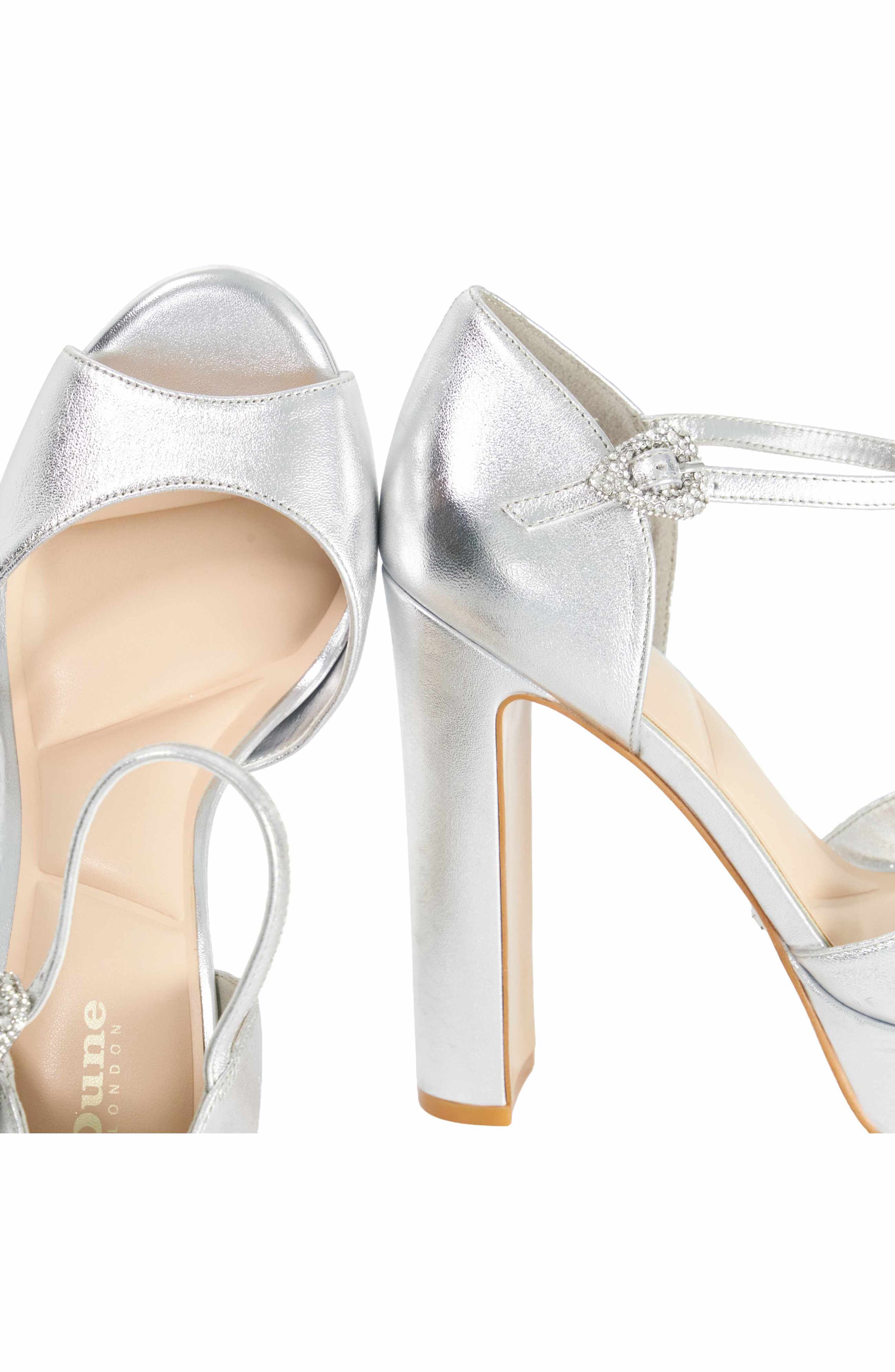 Myans Faux Leather Platform Sandal, Alternate, color, SILVER