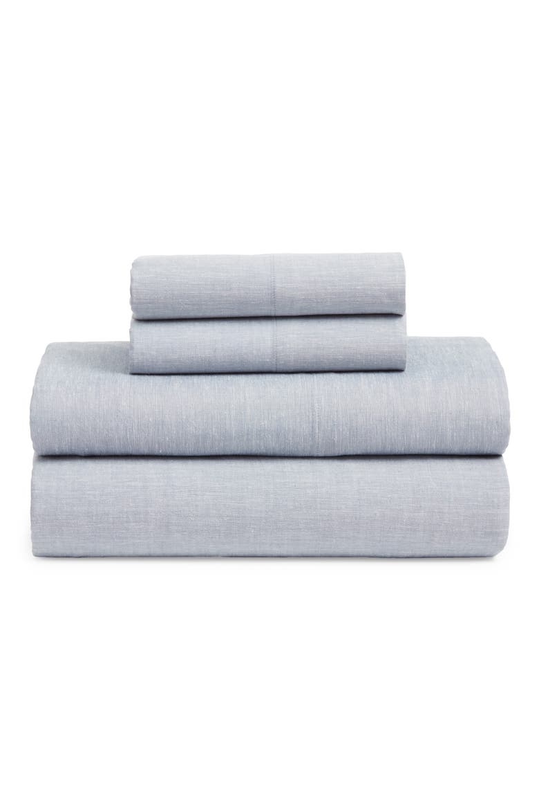 Lyocell & Linen Blend Sheet Set, Main, color, BLUE CHIP