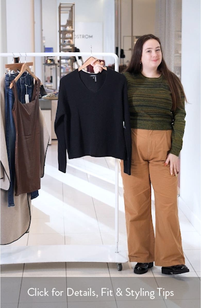 Diagonal Rib V-Neck Sweater, sales video thumbnail