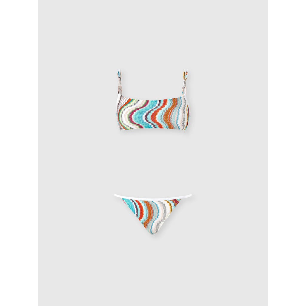 Missoni Patterned Knit Lurex Bikini In Multicoloured