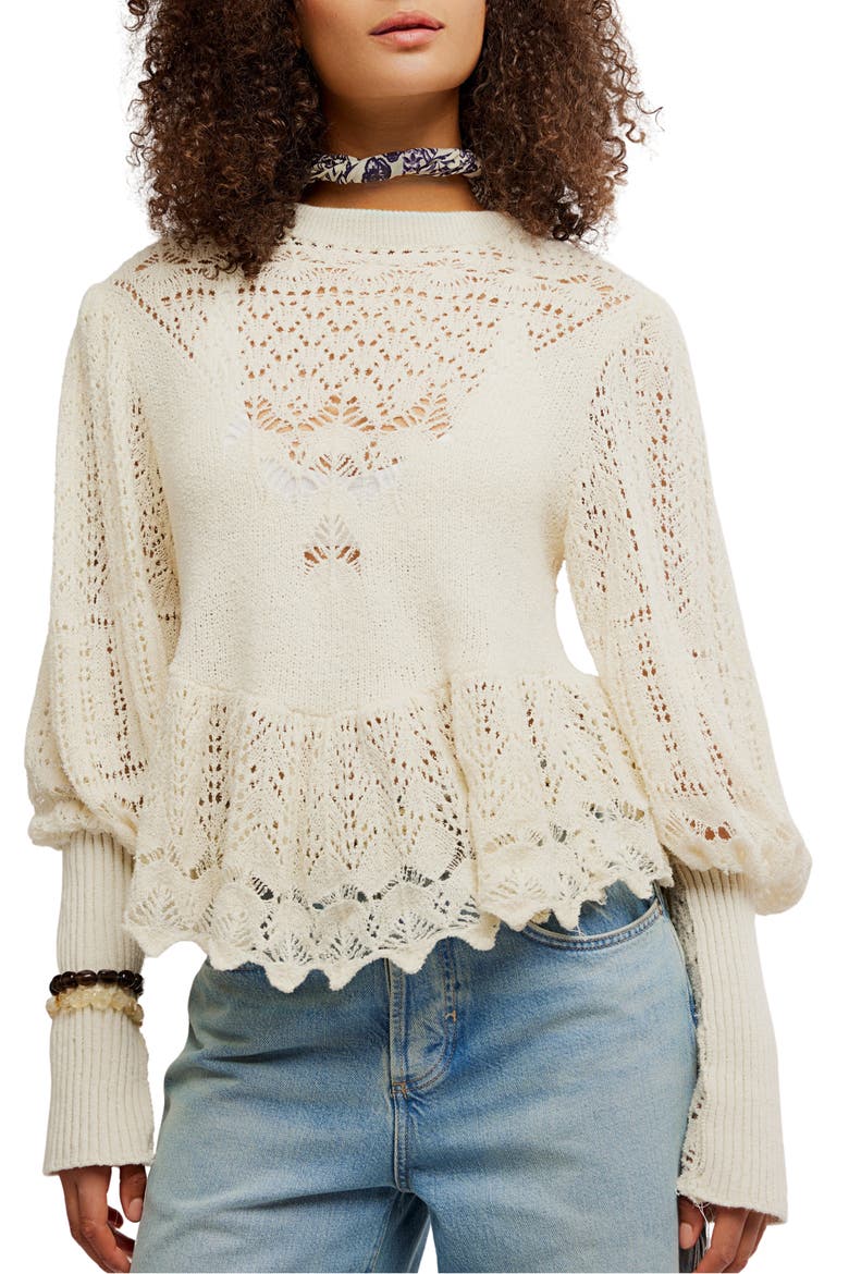 Lucinda Semisheer Sweater, Main, color, IVORY