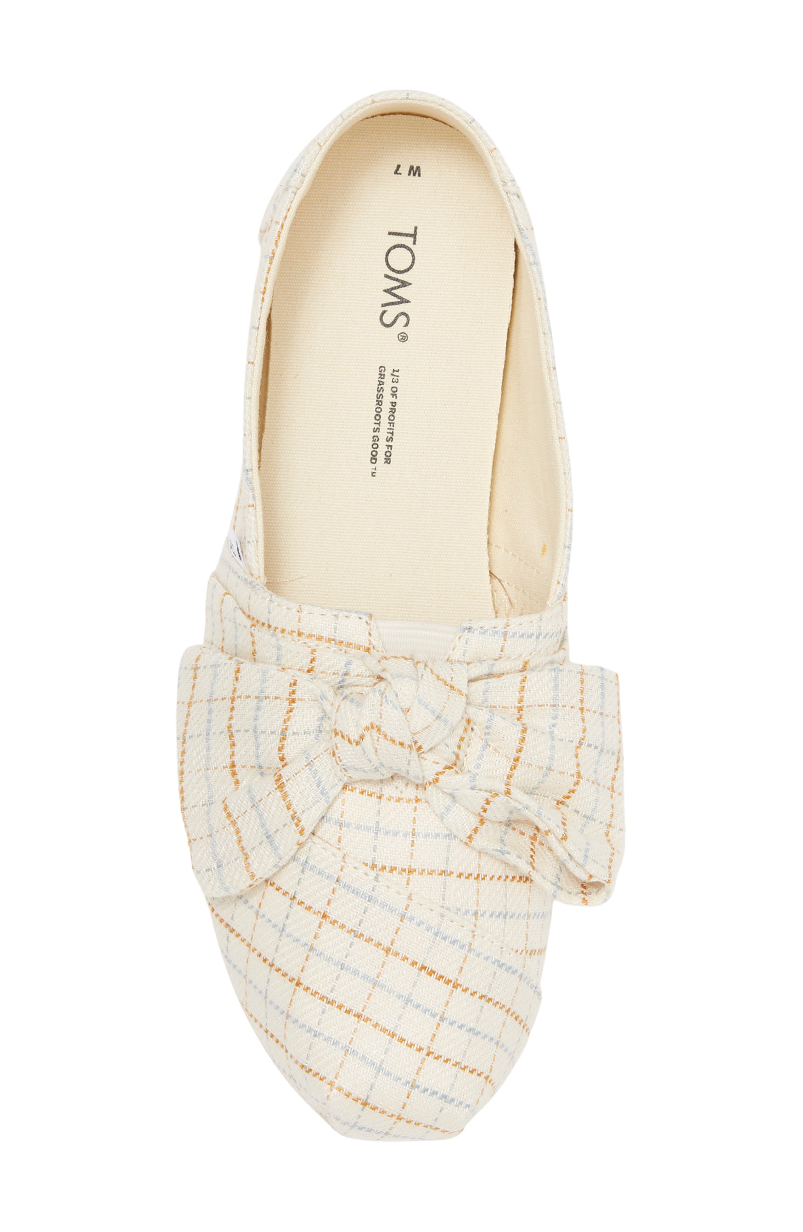 TOMS Check Tie Slip-On Flat, Alternate, color, 