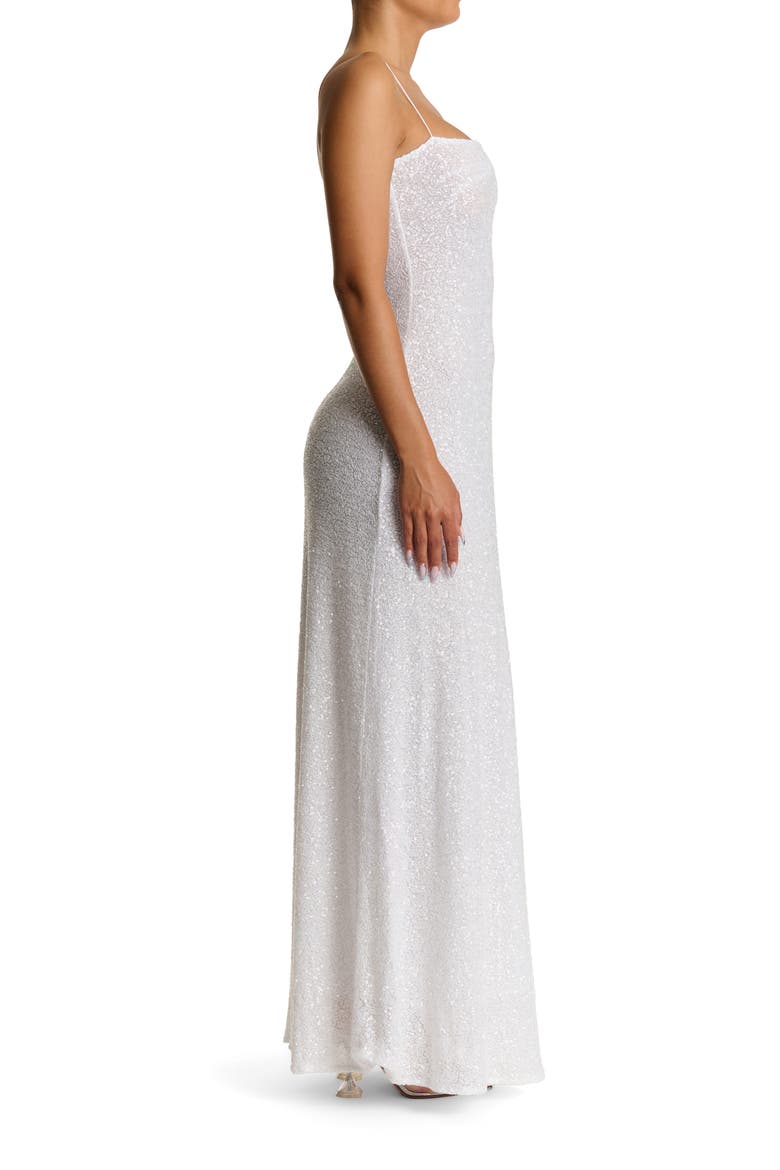 Sequin Embroidery Dress, Alternate, color, WHITE