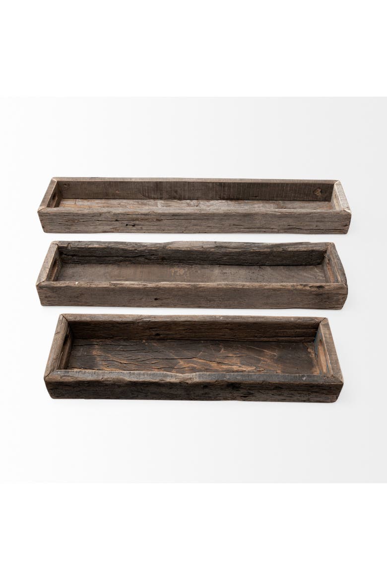 Vernon Reclaimed Wood Tray, Alternate, color, Brown