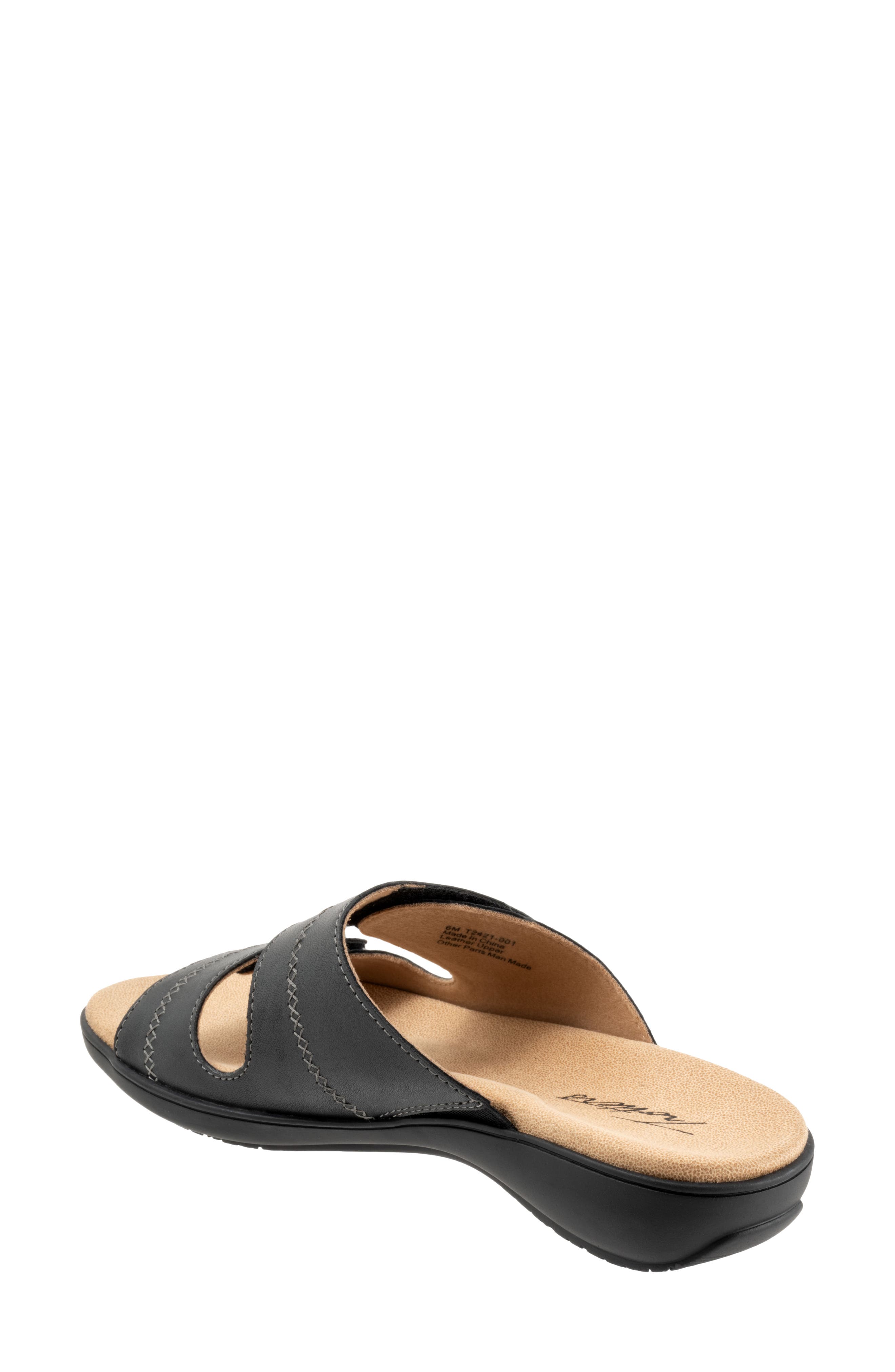 Trotters Ruthie Stitch Slide Sandal, Alternate, color, Black