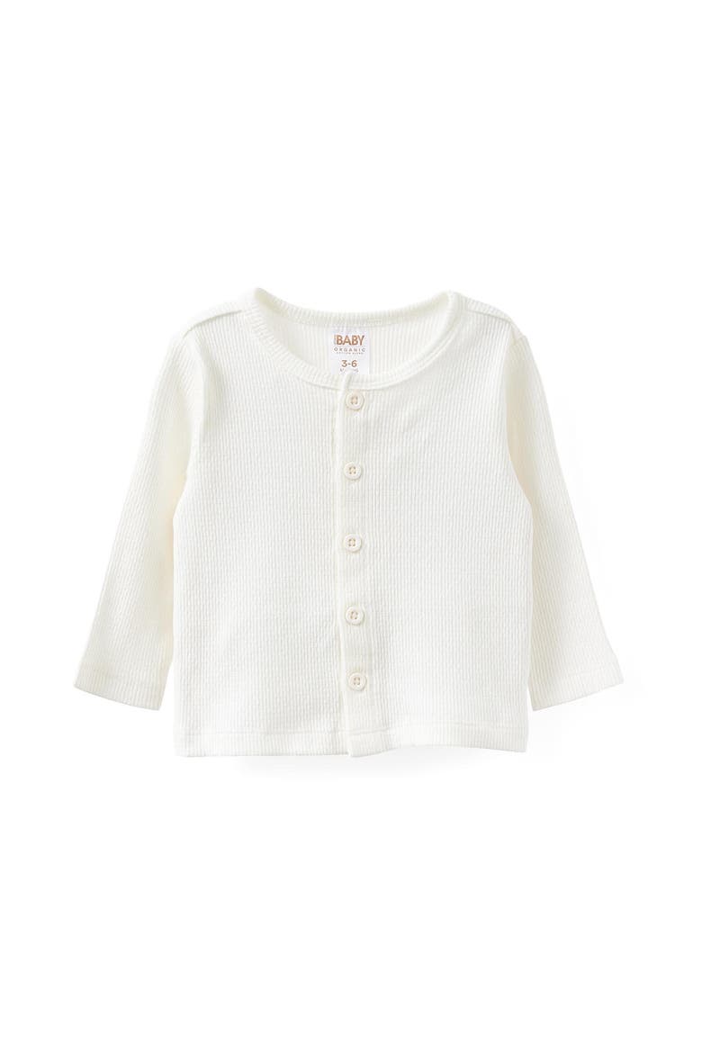 Organic Pointelle Cardigan, Main, color, Milk