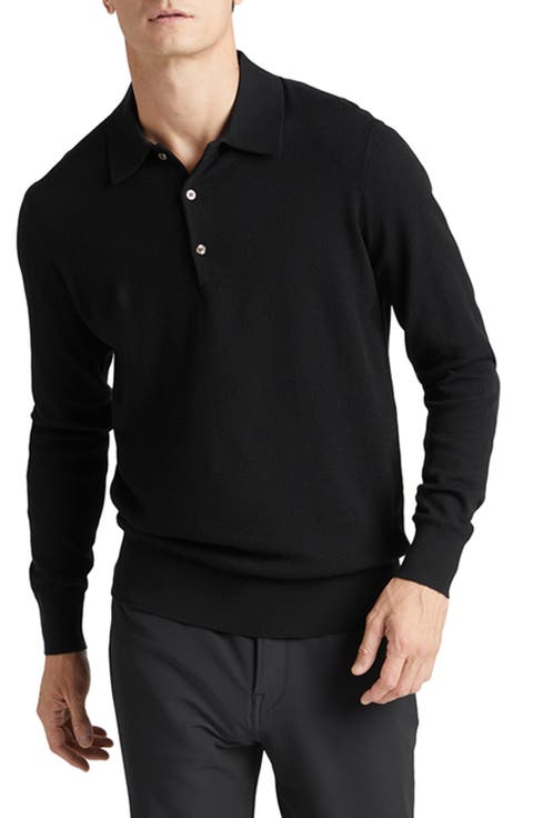 Mini Waffle Long Sleeve Polo