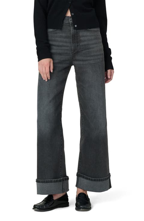 Cuffed High Waist Ankle Wide Leg Jeans (Aretha)