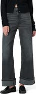 Joe's Cuffed High Waist Ankle Wide Leg Jeans