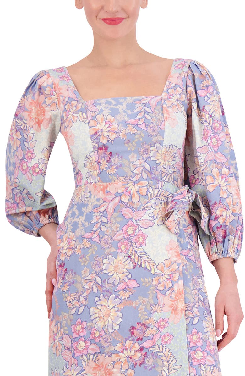 Vince Camuto Floral Balloon Sleeve Minidress, Alternate, color, Blue