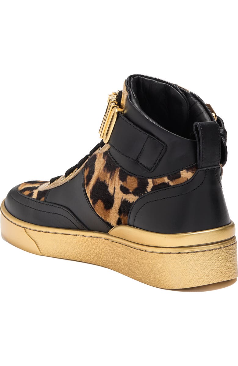 Moschino Genuine Calf Hair Detail Basket Sneaker, Alternate, color,