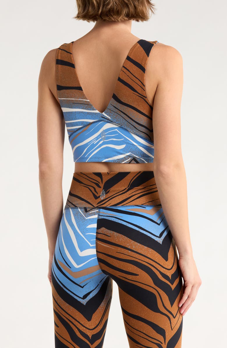 Free People FP Movement Printed Never Better Sports Bra, Alternate, color, Brown Combo