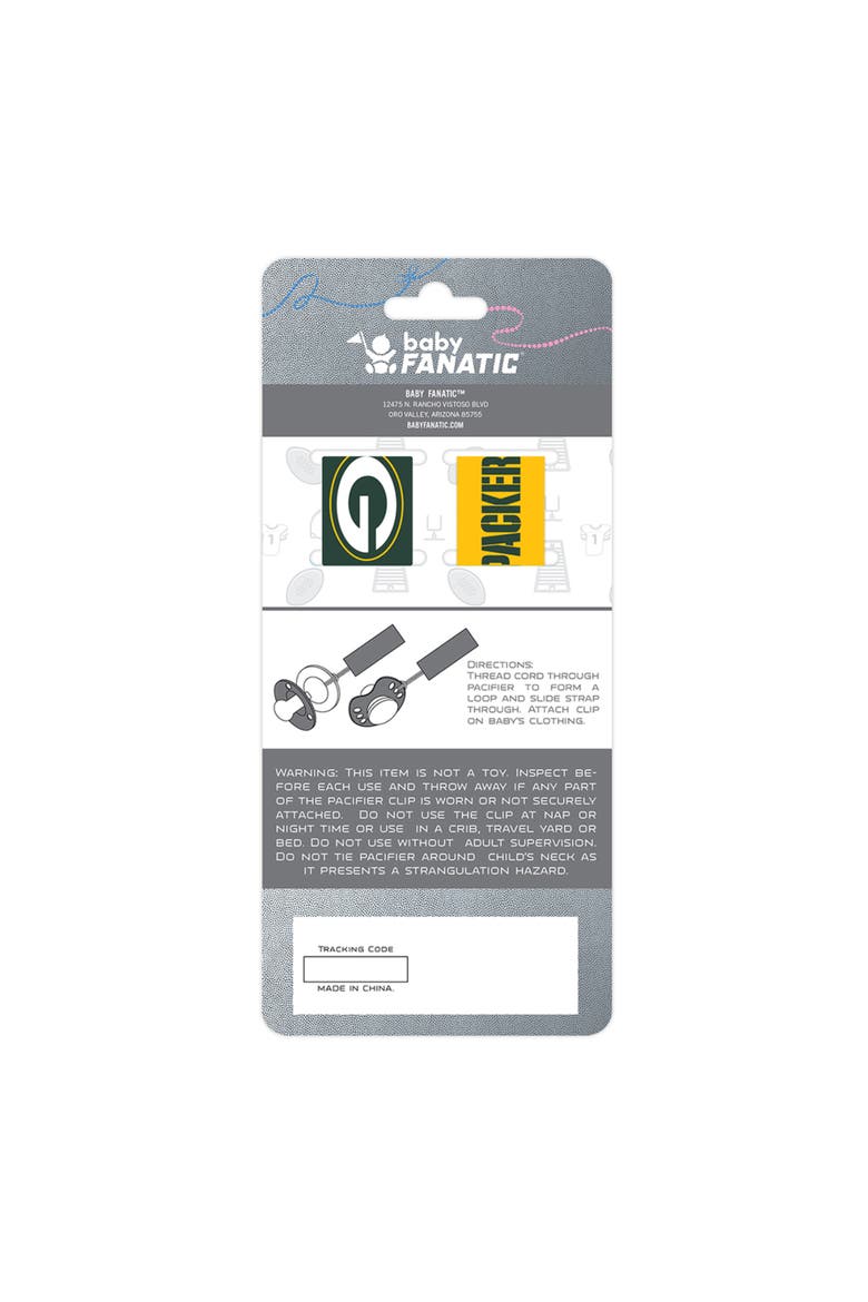 Green Bay Packers Pacifier Clip 2-Pack, Alternate, color, Multicolor