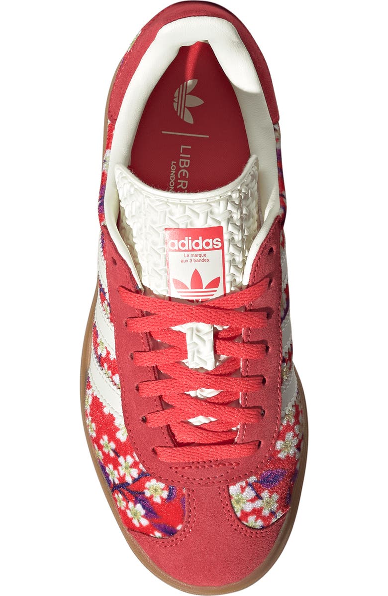 adidas x Liberty London Kids' Gazelle Bold Sneaker, Alternate, color, Off White/ Red