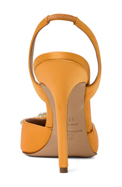 Bruno Magli Moda Slingback Pointed Toe Pump In Orange Satin