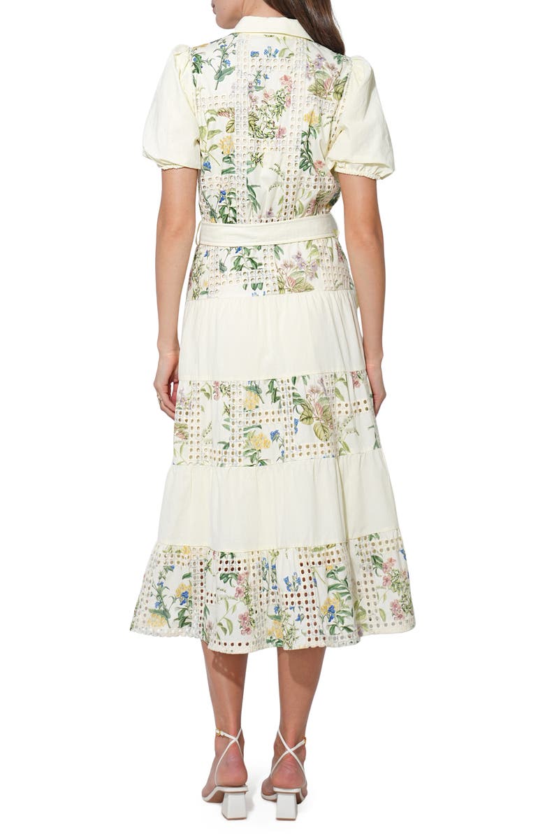 Adelyn Rae Octavia Button-Up Tiered Midi Dress, Alternate, color, Ivory