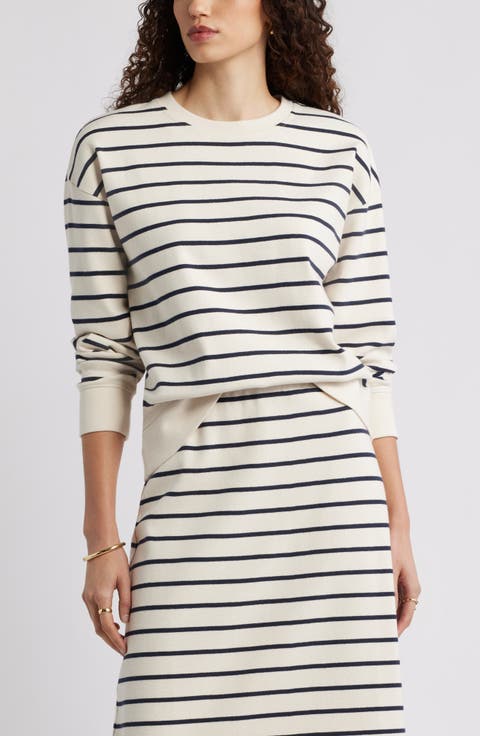 Stripe Pullover Sweatshirt
