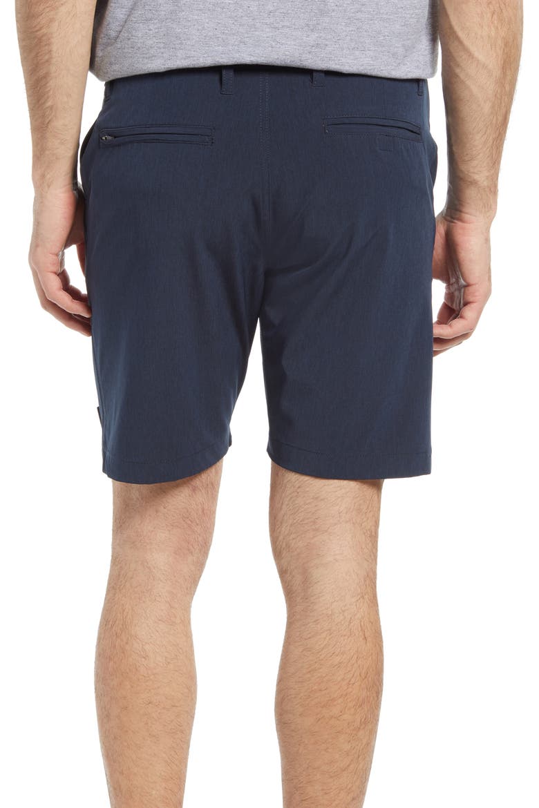 Micro Graph Hybrid Flat Front Shorts, Alternate, color, NAVY