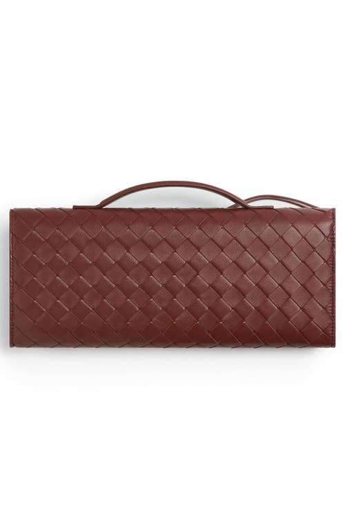 Bottega Veneta Long Andiamo Clutch Bag With Handle In Sapele-muse Brass