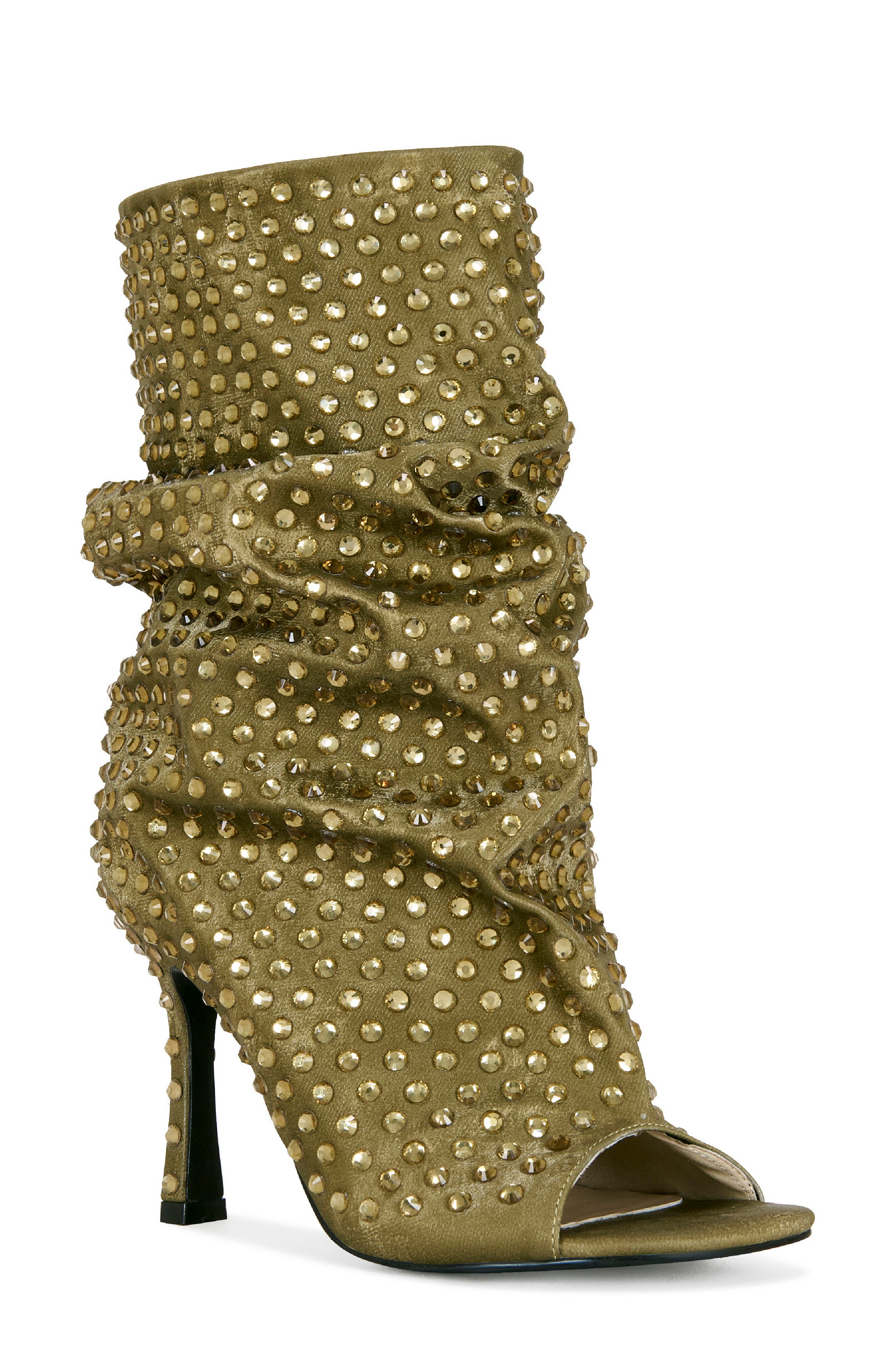 AZALEA WANG Rozsi Open Toe Slouch Bootie, Main, color, Bronze