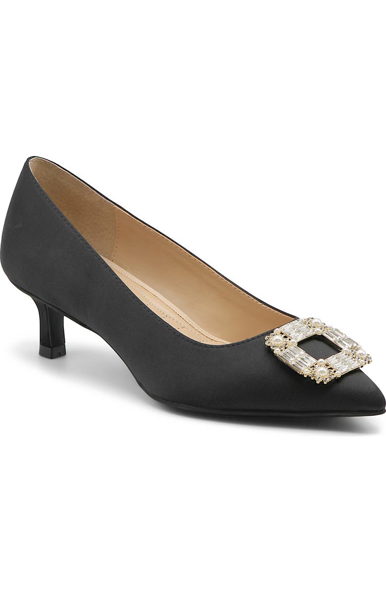 Adrienne Vittadini Sancere Kitten Heel, Main, color, Black Satin