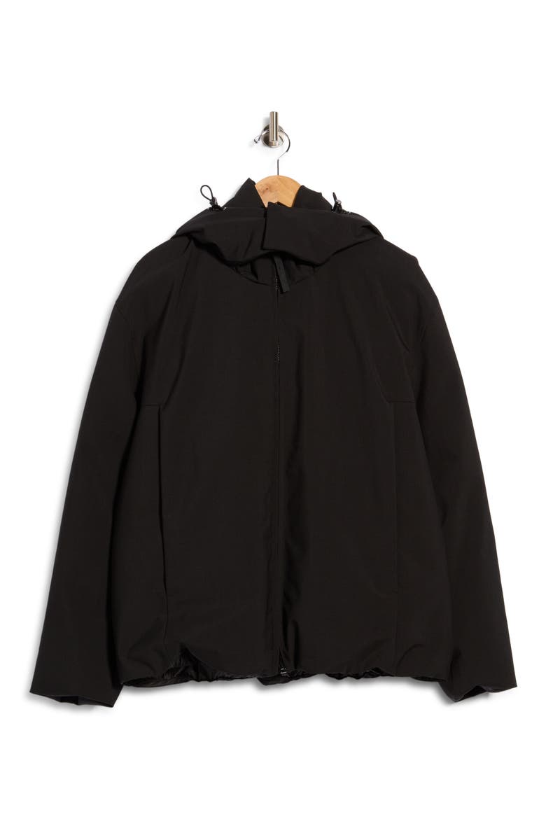 Sleek Bonded Hooded Jacket, Main, color, BLACK