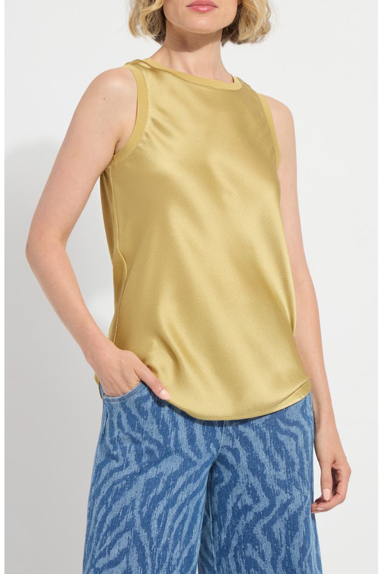Akemi Mixed Media Tank Top, Main, color, GOLD