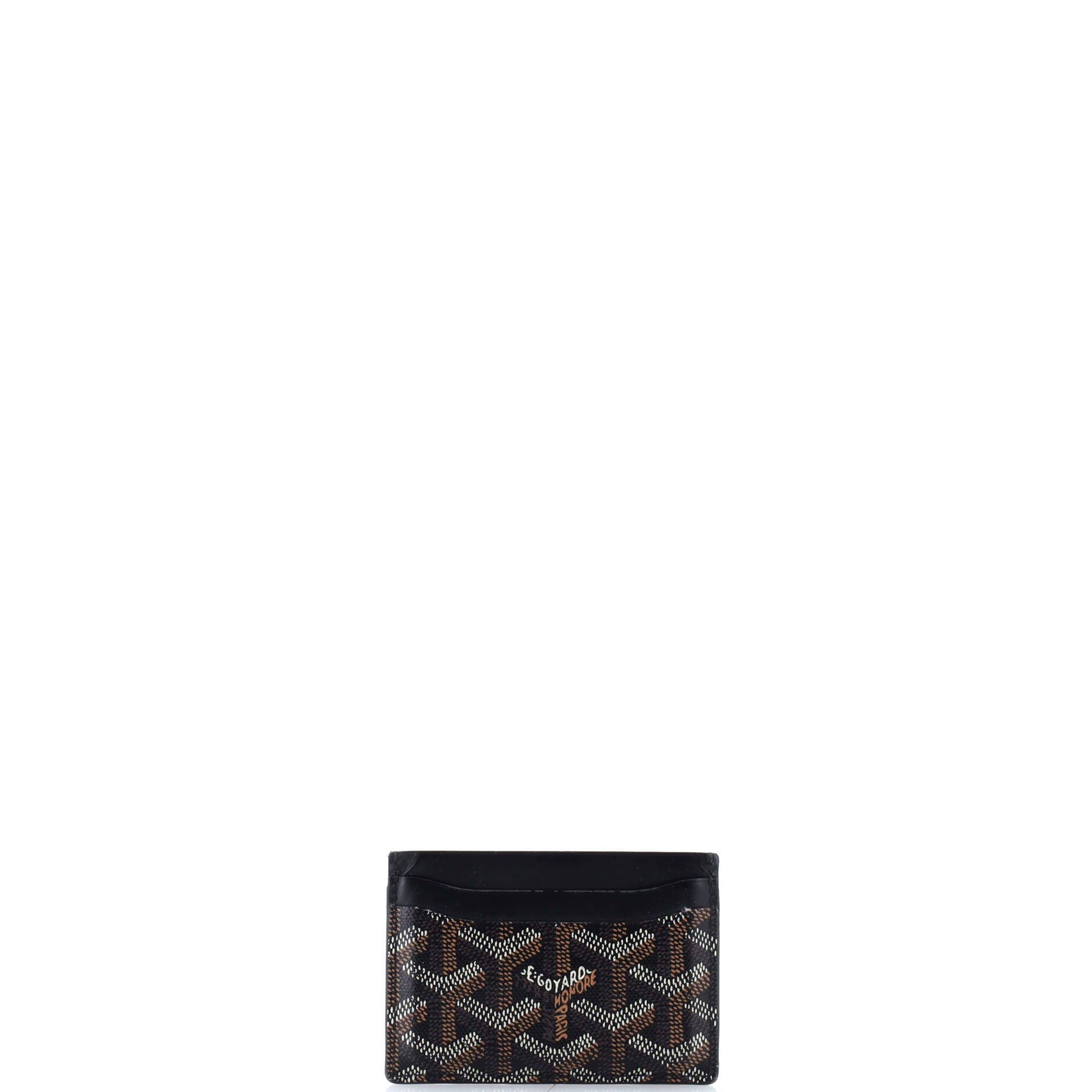Pre-Owned Goyard Saint Sulpice Card Holder Coated Canvas, Alternate, color, Black