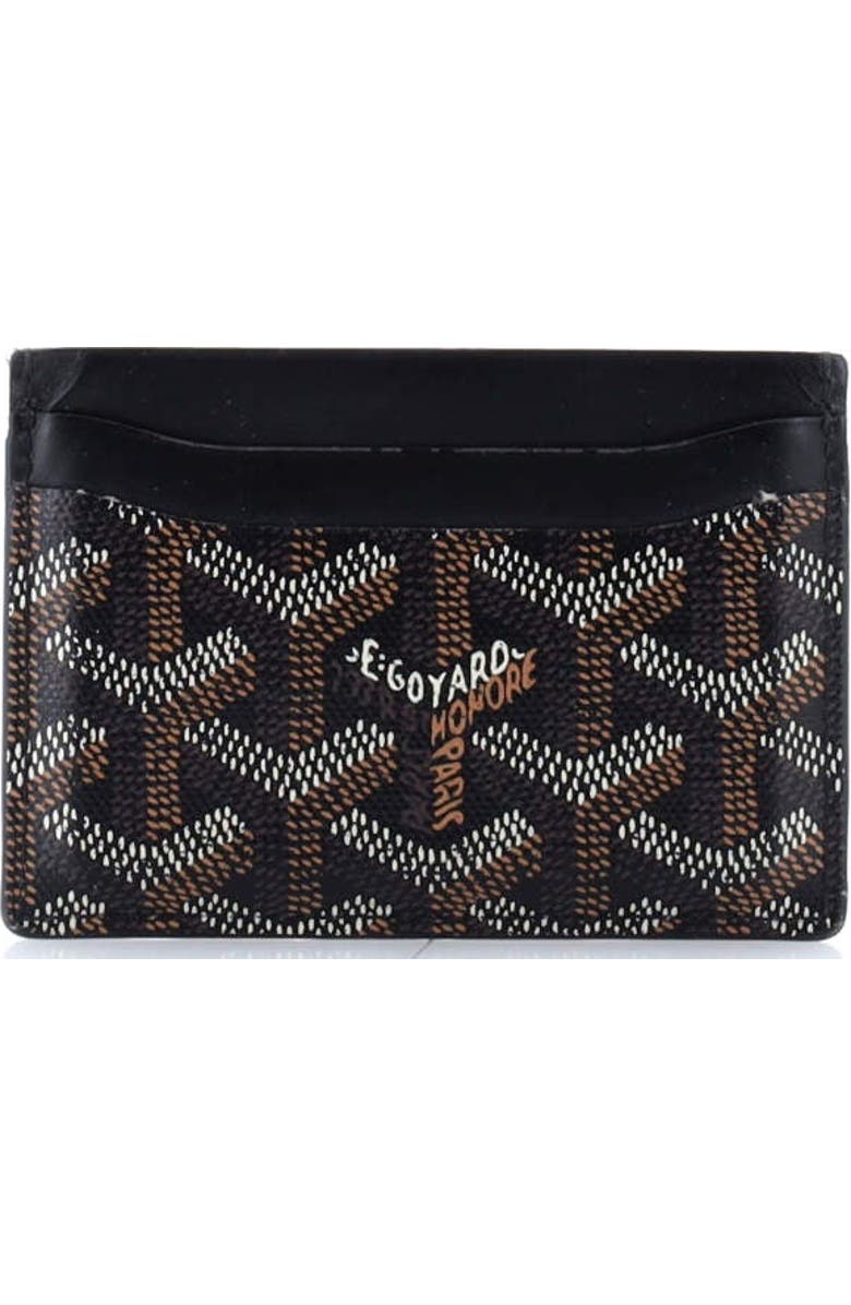 Pre-Owned Goyard Saint Sulpice Card Holder Coated Canvas, Alternate, color, Black