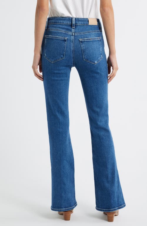 Paige Petites Laurel Canyon High Rise Bootcut Jeans In Rock Show Distressed In Blue