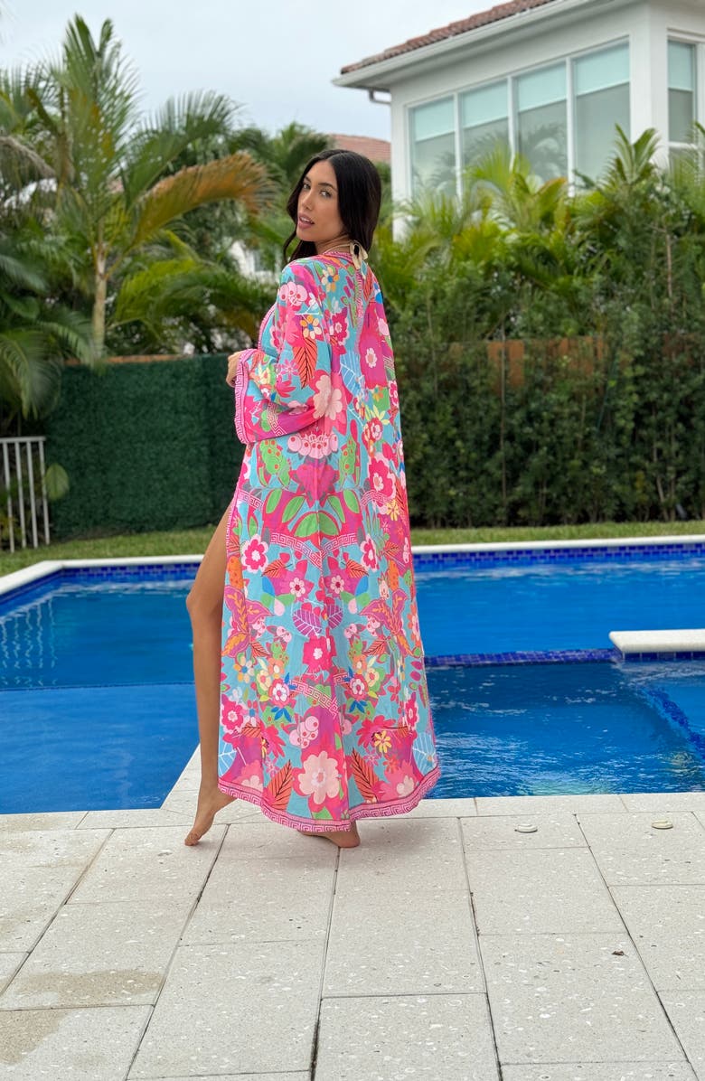 RANEES Front Tie Cover-Up Wrap, Alternate, color, Pink