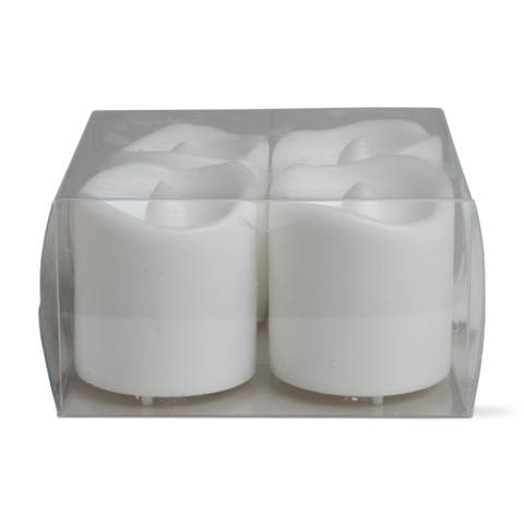 Set of 4 LED Flameless Votive Candles White Tealights