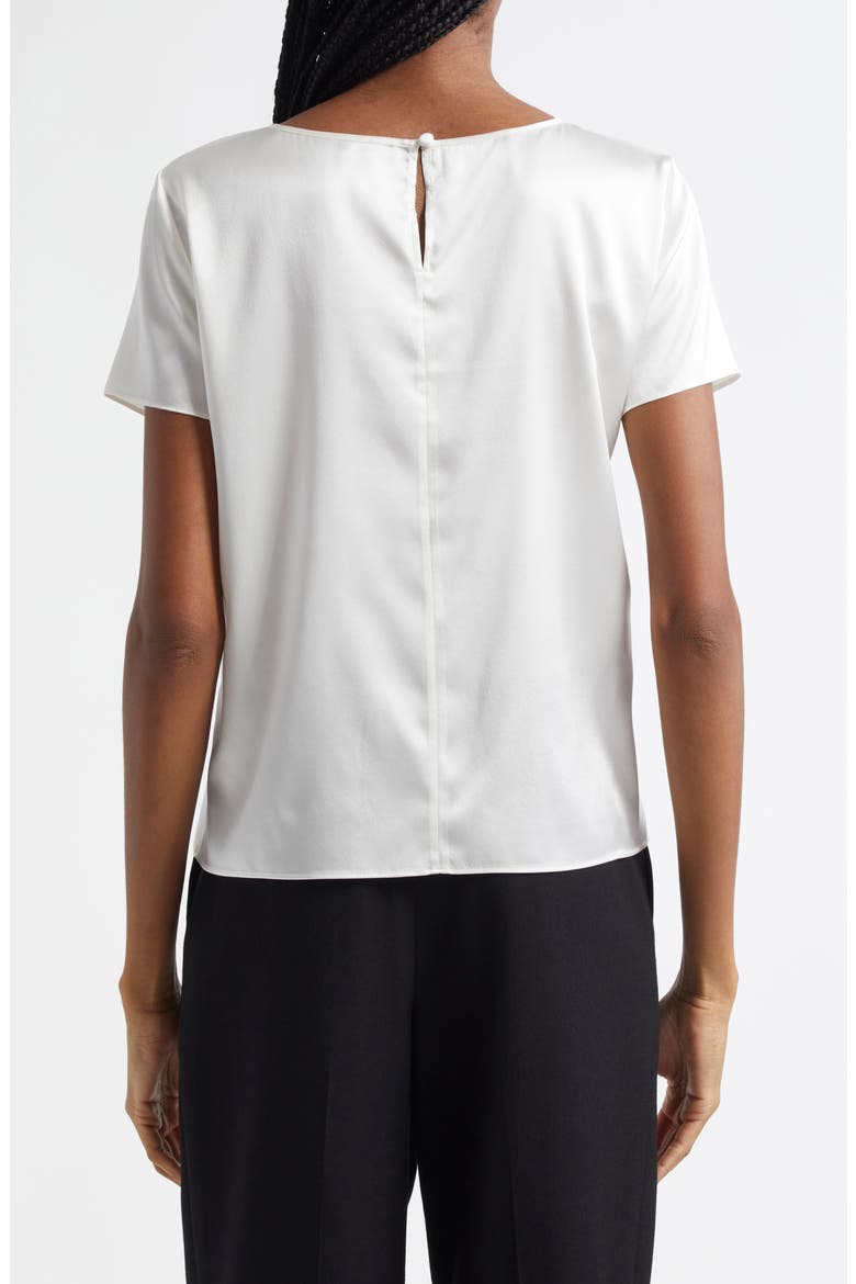 Satin Stretch Silk T-Shirt, Alternate, color, WHITE