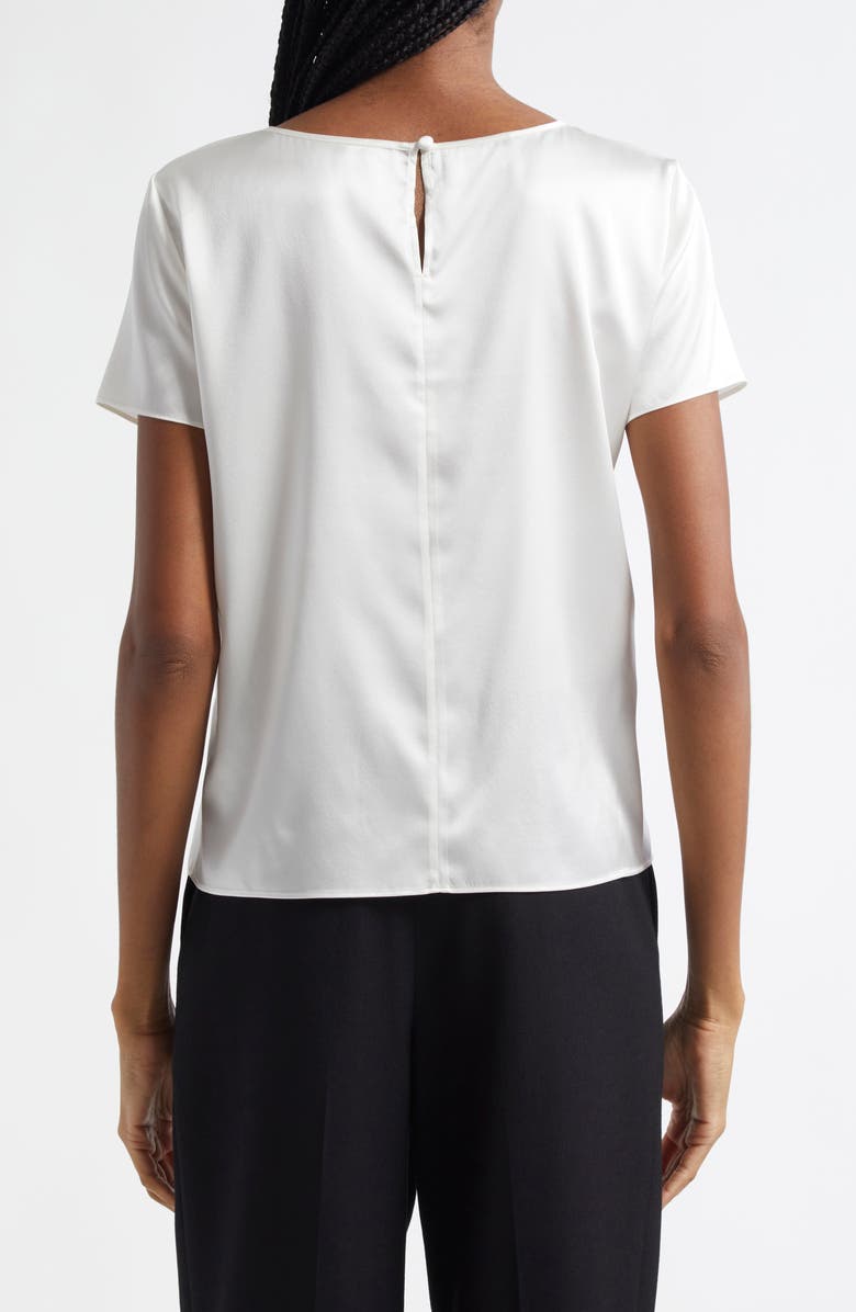 Emporio Armani Satin Stretch Silk T-Shirt, Alternate, color, White