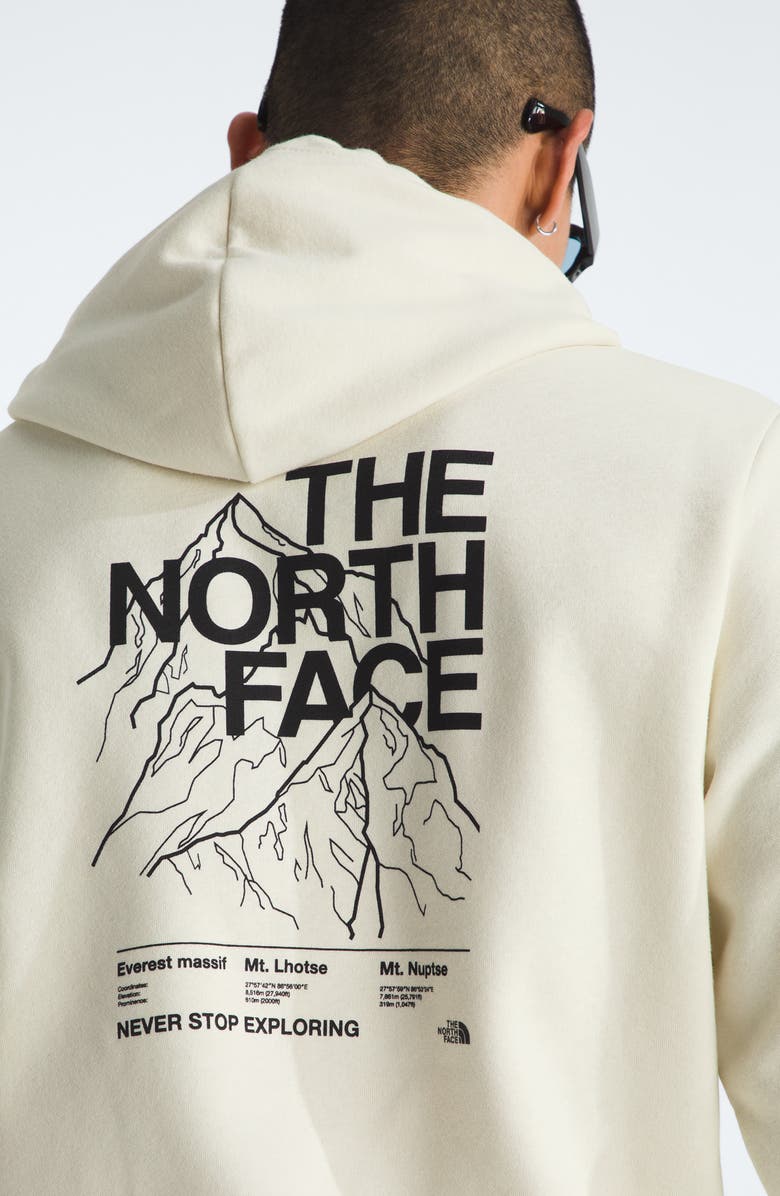 The North Face Evolution Half Dome Mountain Graphic Hoodie, Alternate, color, White Dune