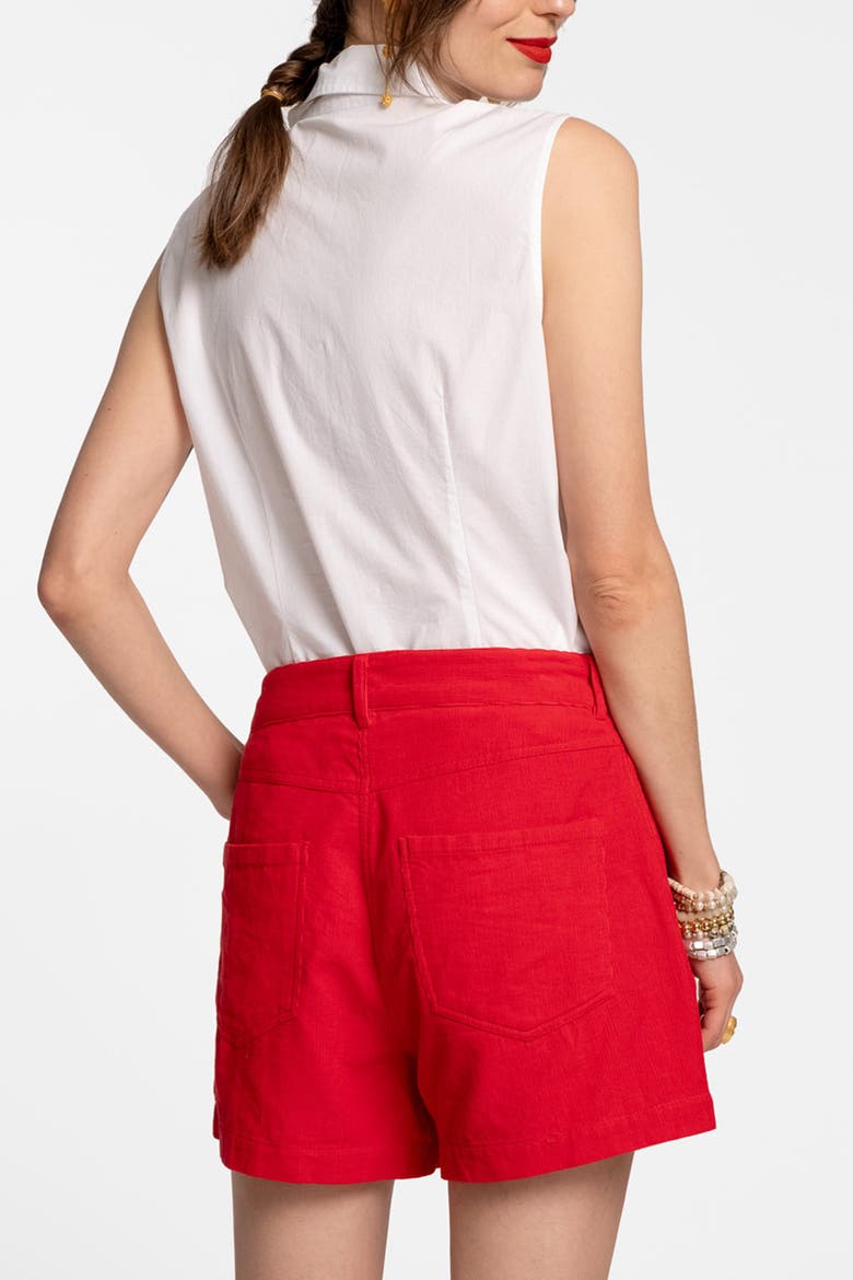 Lizzie Pointed Collar Shell Cotton, Alternate, color, White